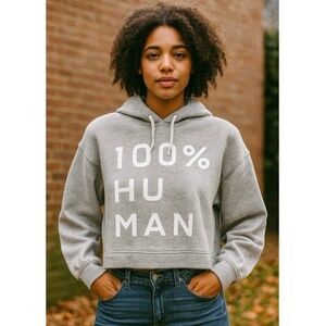 Everlane Pullover Drawstring French 100% Human Hoodie Sweatshirt Grey Womens M